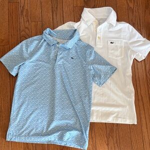 2 Vineyard Vines Kids Polo Set - Light Blue and White